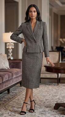 Nordstrom Point of View Tweed Blazer and Skirt Suit Set